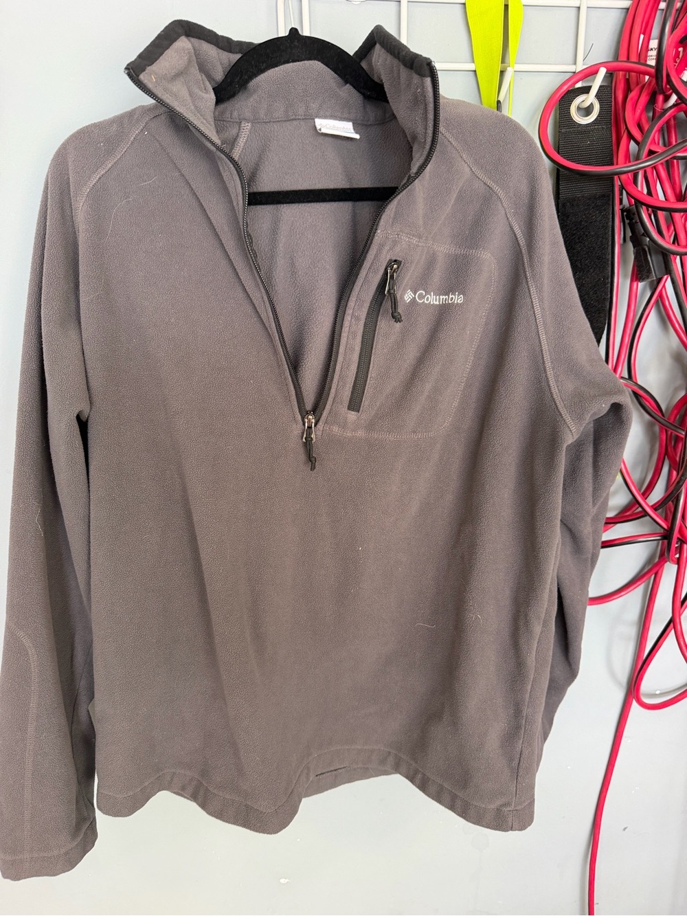 Columbia Men's Charcoal Gray Fleece Zip Pullover